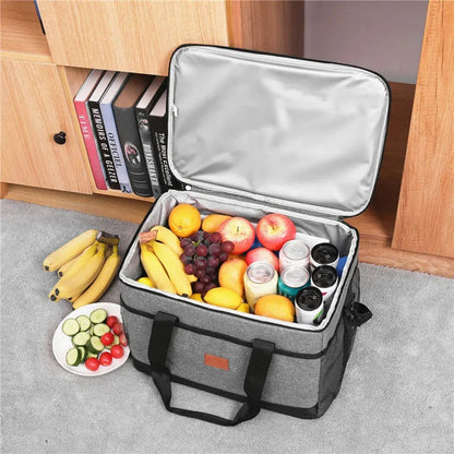 35L Large Capacity Collapsible Cooler Bag Insulated Picnic Lunch Bag Box Cooling Bag for Outdoor Travel Camping BBQ Family Party
