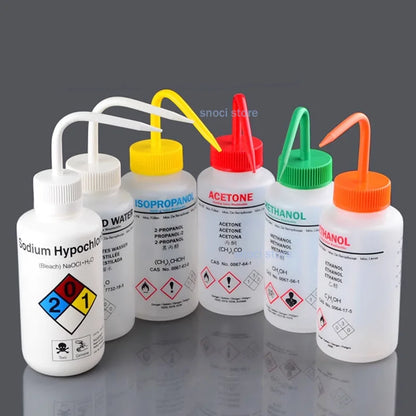 250ml 500ml Safe Wash Bottle with Label Acetone Methanol Ethanol Laboratory Cleaning Bottle，1Piece