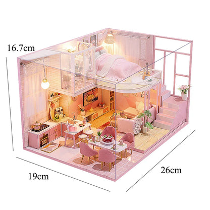 DIY Doll Houses Kits 3D Wooden Puzzles Mini Doll House Assembly Building Furniture Handmade Toys For Kids Birthday Gifts