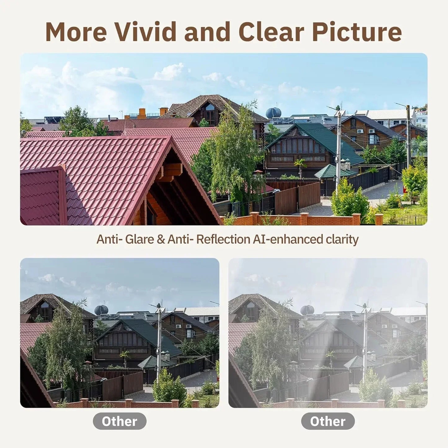 WiFi Window Camera 2.4/5GHz 3MP Full Color Night Vision Indoor Security Camera Replaces Outdoor Cam Through Window Surveillance