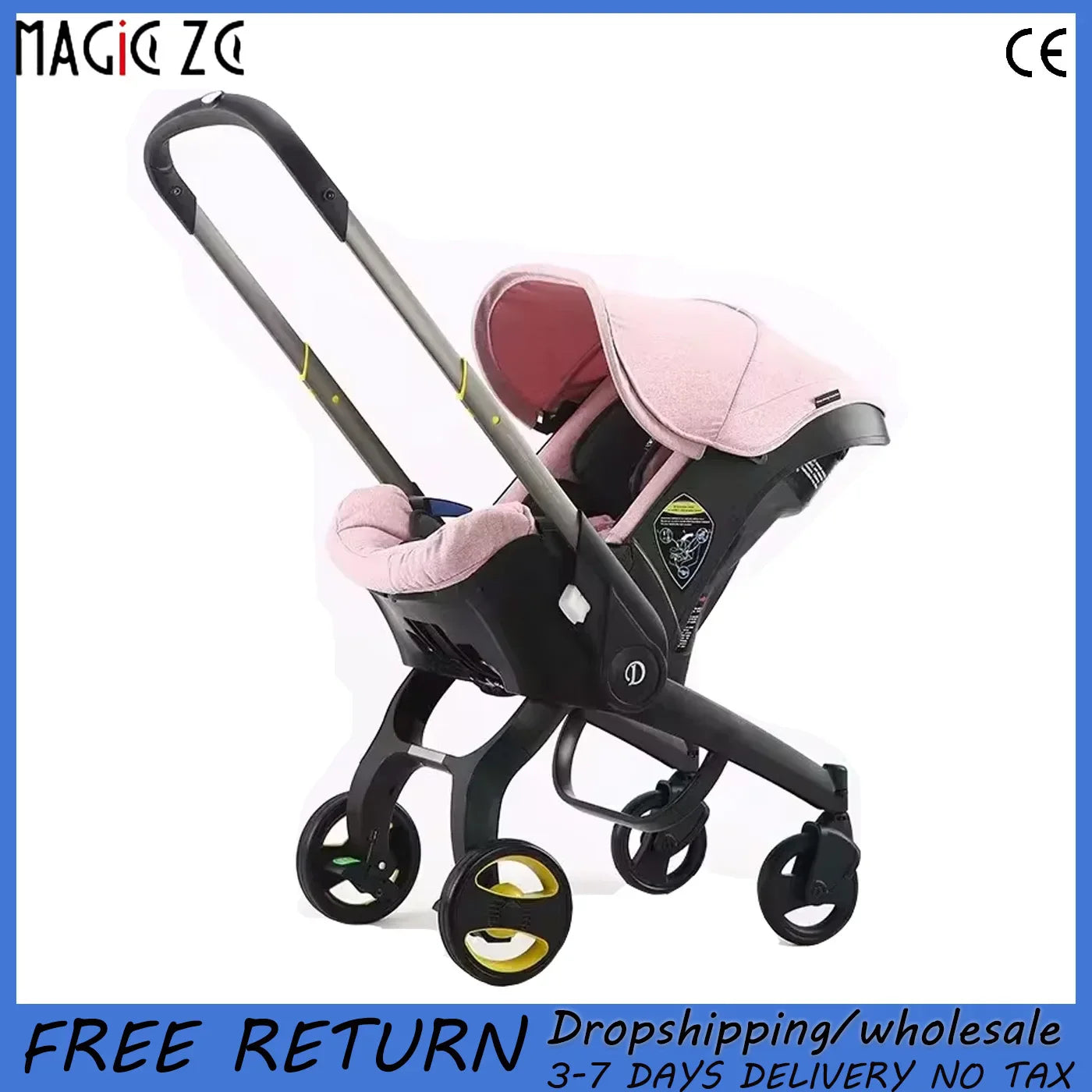 Multi-functional Two-Way Stroller 3-in-1 Foldable Basket Seat Portable Lightweight Luxury Travel Stroller Newborn-Ready Baby Stroller Baby Products, Infant Car Seats