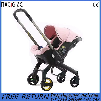 Multi-functional Two-Way Stroller 3-in-1 Foldable Basket Seat Portable Lightweight Luxury Travel Stroller Newborn-Ready Baby Stroller Baby Products, Infant Car Seats