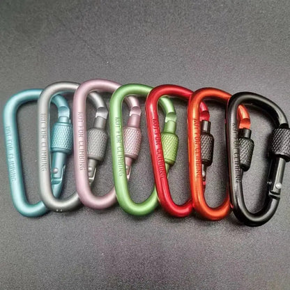 Outdoor Climbing Carabiner D Shaped Paracord Tensioner Key Chain Clip Aluminum Alloy Guylines Tensioner Camp Mountaineering Hook