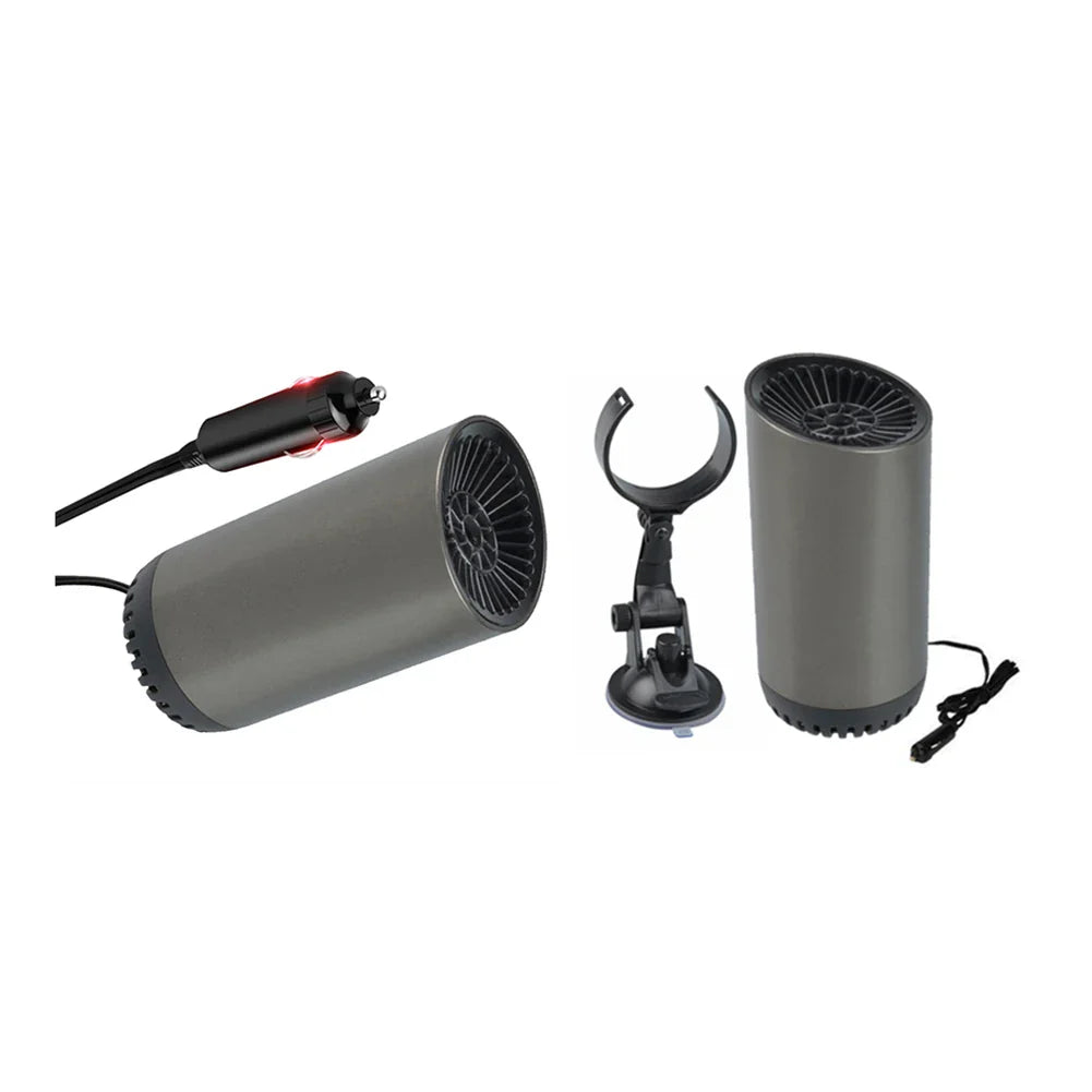 2 in 1 12V 150w Suction Cup Car Heater Windshield Defrost Defogger Car Heat Cool 360° Rotatable Car Accessories Portable Heater
