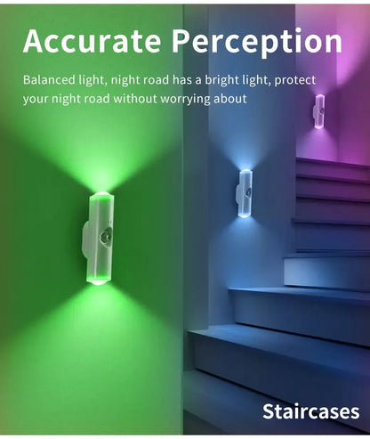 LED Night Light with Motion Sensor Wall Lamp Rechargeable RGB Gradient Ambient Night Lights Magnetic Sunset Lamp Room Decoration