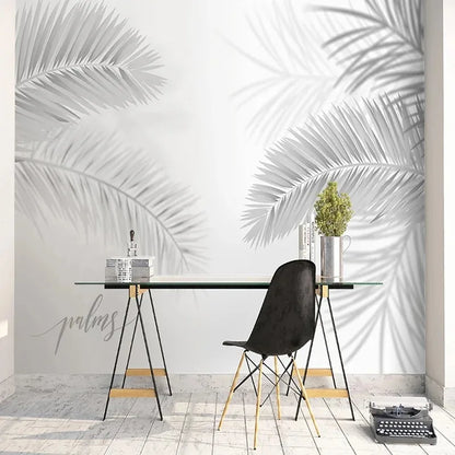 3D Hand-Painted Nordic Style Coconut Leaves Wall Mural for Living Room Bedroom Modern Art Photo Wallpaper Tropical Home Decor