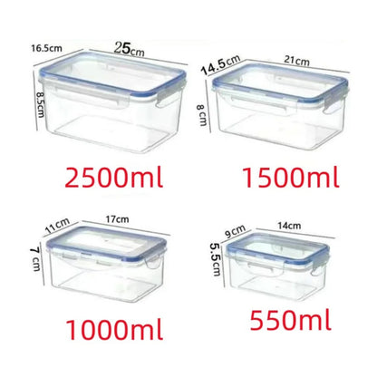 1/4pack Food Storage Containers Transparent Kitchen Organization Boxes with Lids Stackable Fridge Pantry Storage Bins for Grains