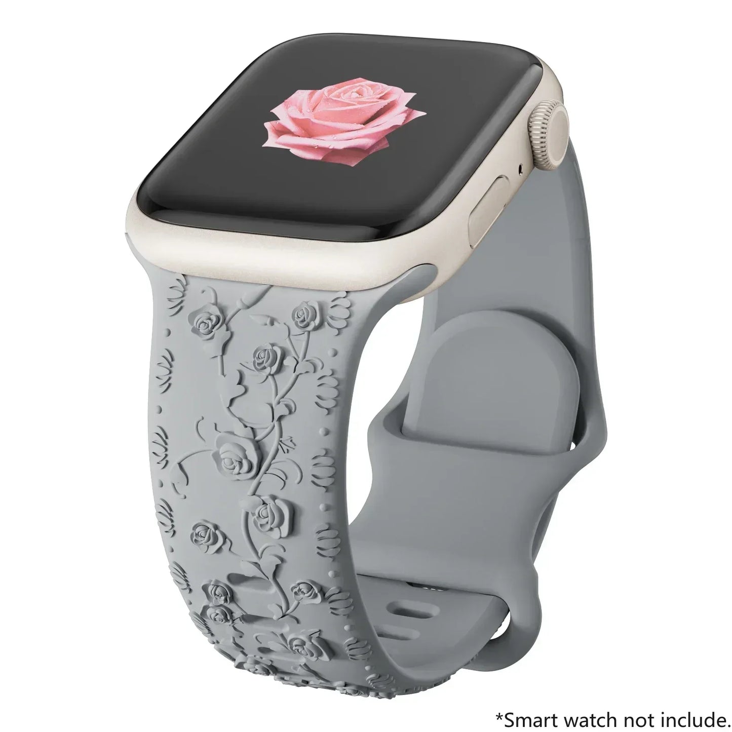 For Apple Watch Band 42mm 41mm 40 45mm 49mm 44mm Floral Engraved bracelet correa for iwatch series11 10 9 7 SE 6 8 Ultra 2 Strap