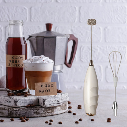 2025 New Stylish Multifunctional Handheld Electric Mixer  Battery Operated Dual-head Whisk for Cappuccino, Matcha, Eggs, Lattes