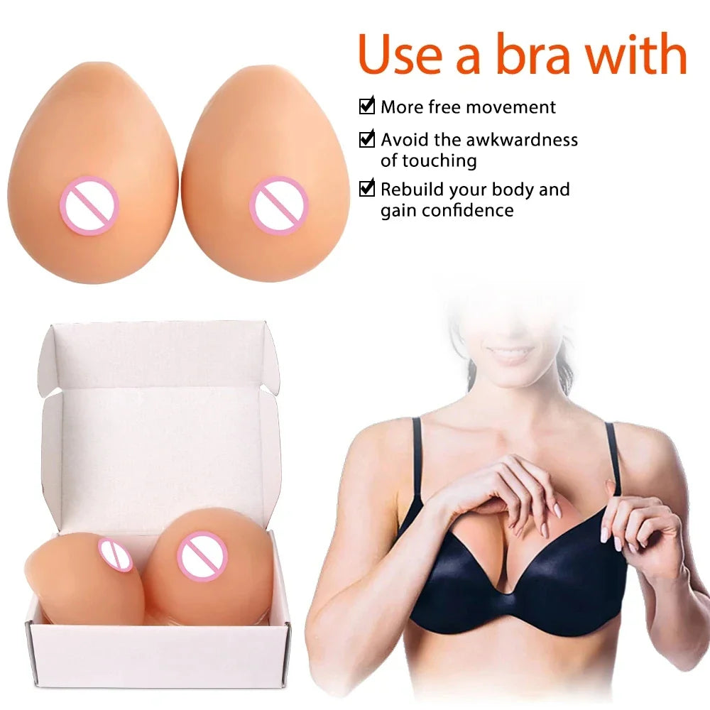 Silicone Realistic Fake Chest Tits Sexy Artificial Boobs Soft Breast Enhancement Pads for Transgender Drag Queens Party Cosplay
