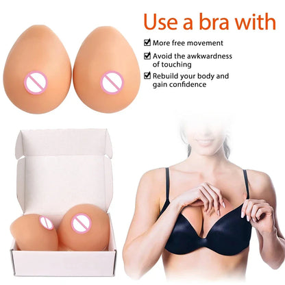 Silicone Realistic Fake Chest Tits Sexy Artificial Boobs Soft Breast Enhancement Pads for Transgender Drag Queens Party Cosplay