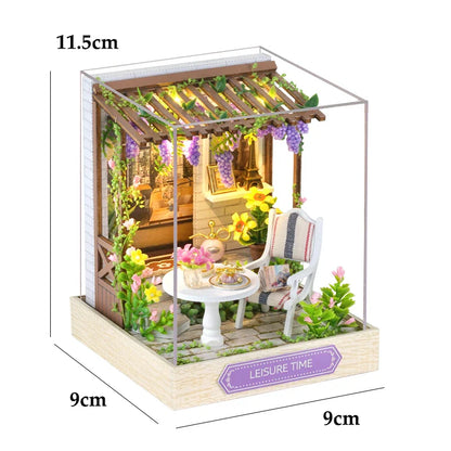 NEW DIY Wooden Book Nook Figurines Miniatures Doll House Kit 3D Puzzle Bookend for Friends Birthday Gifts Home Decor Crafts