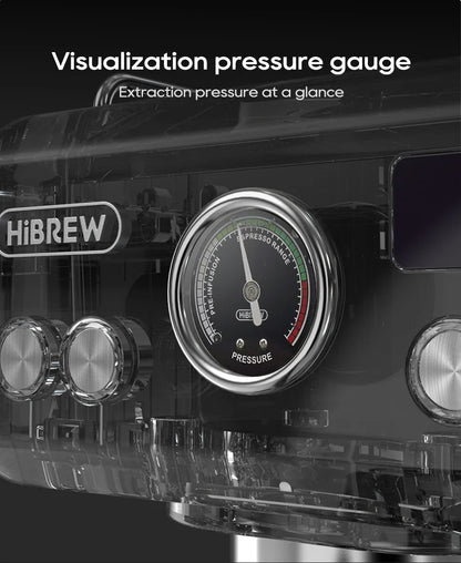 HiBREW H10A Black Espresso Machine Temperature Volume Pre Brewing Adjustable 58mm Portafilter Cappuccino Coffee Maker