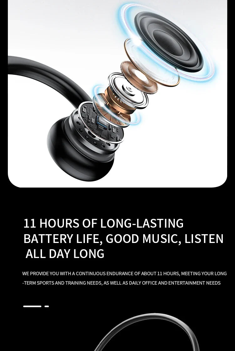 B8 True Bone Conduction Earphones Bluetooth 5.3 Sports Wireless Headphones Ear Hook IPX5 Waterproof Headset for Running Driving