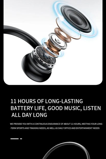 B8 True Bone Conduction Earphones Bluetooth 5.3 Sports Wireless Headphones Ear Hook IPX5 Waterproof Headset for Running Driving