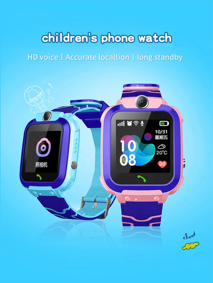 NEW Q12 Waterproof Children's Smart Watch Sim Card LBS Location Tracker Voice Chat Flashlight Children's Smart Phone Watch reloj