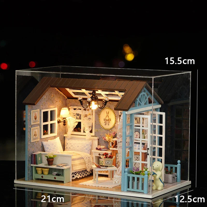 DIY Doll Houses Kits 3D Wooden Puzzles Mini Doll House Assembly Building Furniture Handmade Toys For Kids Birthday Gifts