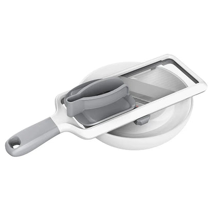 LMETJMA Multi Handheld Mandoline Slicer with Adjustable Stainless Steel Blade Kitchen Veggie Chopper Cheese Grater JT237