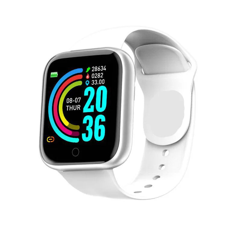 Y68 Smart Watch Men Women Heart Rate Oxygen Blood Pressure Monitoring Multi-Function Sleep Monitoring Smartwatch for Ios Android