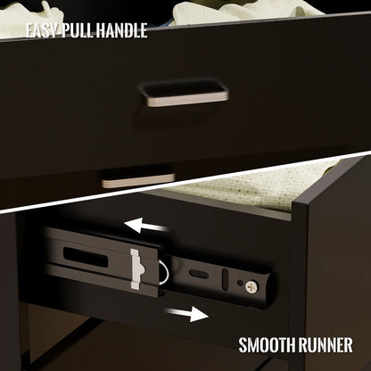 5 Drawer Chest White, Wood Storage Cabinet Dresser for Bedroom, Hallway, Closet Organizer, Modern Furniture (75x36x90cm)