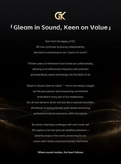 GK KUNTEN Dynamic Drive Heavy Bass Earbuds HIFI Sports Metal Headphones Detachable 2PIN Compatible with KZ Zenith EDX PRO