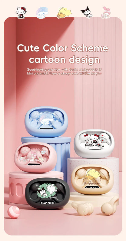 X53 Wireless Headphones Bluetooth Headset Smart Digital Display Volume Adjustment Cute Cartoon Ear Clip Wearing Comfortable