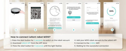 Lefant M310 Robot Vacuum Cleaner 4500PA Powerful Suction 180 Minutes,App/Alexa Control Ideal for Pet Hair and Hard Floors