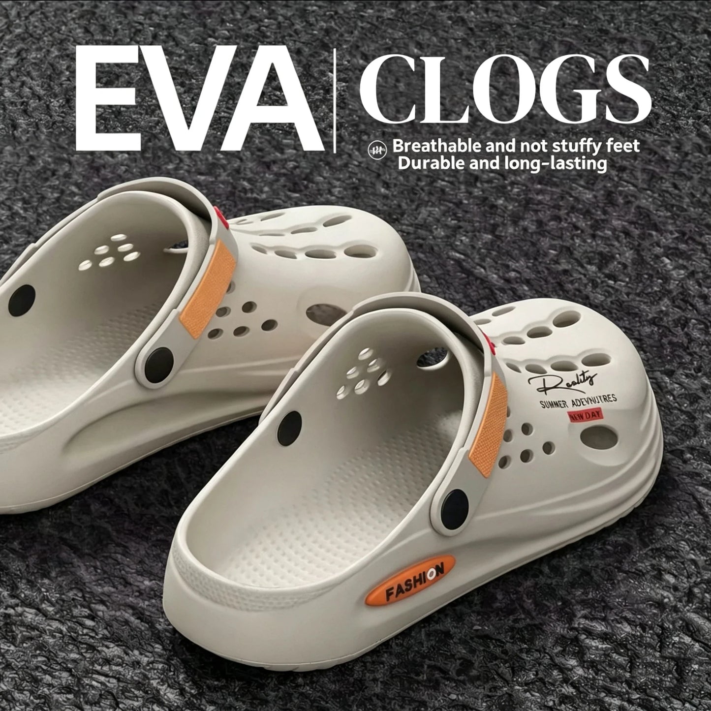 Men's Slippers EVA Hole Mens Mules Non-Slip Slippers thick Soft Platform Slide Fashion Comfortable Men's Sandals Summer Shoes