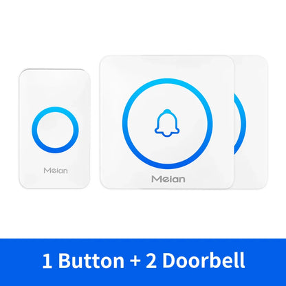 Meian IP65 Waterproof Wireless Doorbell Smart Home Outdoor Door Bell 60 Ringtone 5 Volume Adjustable LED Flash Smart Door Bell