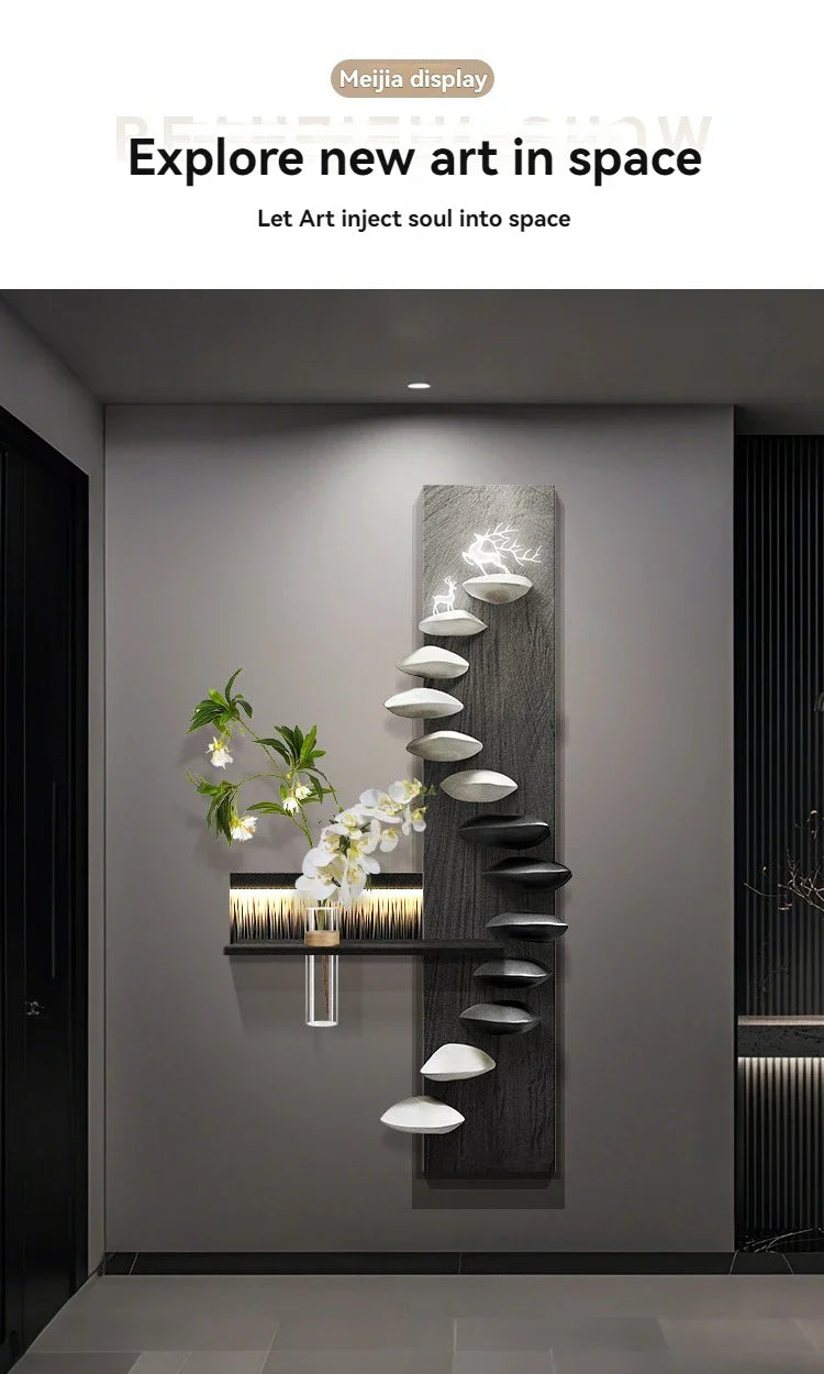 Light Luxury Hydroponic Green Plants LED Decorative Painting Home Decoration Living Room Bedroom Sofa Wall Corridor Mural Light