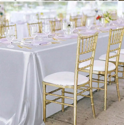 Rectangle Wedding Satin Large Tablecloth Bright Smooth Silk Table Cover Anniversary Dining Party high-end Table Decor