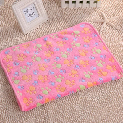 Cute Warm Pet Bed Mat Cover Towel 3 Sizes Handcrafted Cat Dog Fleece Soft Blanket for Small Medium Large dogs Puppy Pet Supplies