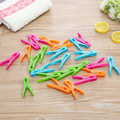 48/24Pcs Clothespins Hanging Pegs Clips Plastic Hangers Racks Laundry Clothes Pegs Clamps Towel Clips Home Storage Hooksks