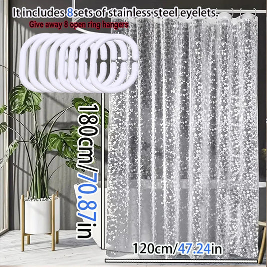 Translucent pebblestone shower curtain 3D three-dimensional texture PEVA material dry and wet separation partition curtain
