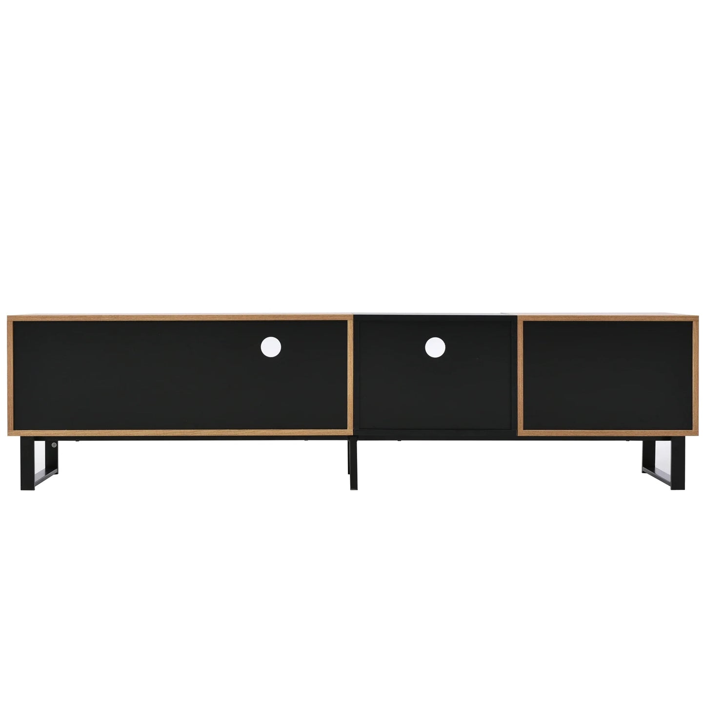 PINGGO Modern Minimalist TV Cabinet Large Capacity Storage Cabinet With Doors And Drawers Wood Grain Design TV Media Console