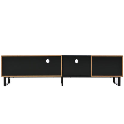 PINGGO Modern Minimalist TV Cabinet Large Capacity Storage Cabinet With Doors And Drawers Wood Grain Design TV Media Console