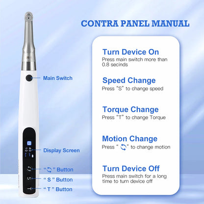 AZDENT Dental Implant Motor Electric Wireless Torque Driver Implant Torque Wrench with 16pcs Screwdrivers Contra Angle Motor
