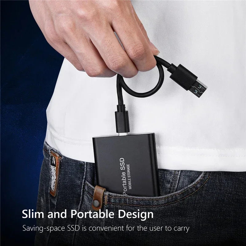 New External Hard Drive 2TB Portable SSD 4TB High-Speed Hard Disk 128TB Mass Mobile Solid State Drive USB3.1 for Laptops/PC/MAC