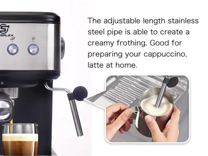 SUPERLEX Semi Automatic Italian Coffee Machine 1100W Pressure High-pressure Extraction and Milk Froth Two in One Coffee Machine