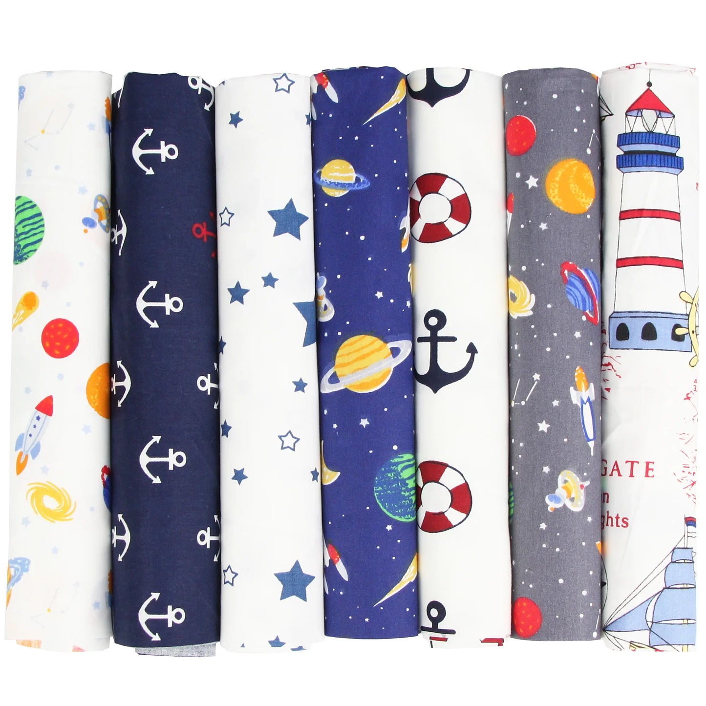 7PCS 25 x 25cm/50 x 50cm Squares Cotton Craft Fabric Cloths for DIY Bundle Patchwork Quilting Sewing Scrapbooking Artcraft