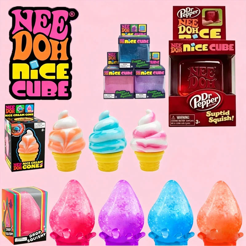 2026 Dr Pepper Nice Cube Squishy Toy Stress Relief Toy,Soft Squeeze Fidget Cube for Kids & AdultsAnxiety Relief Sensory Toy gift