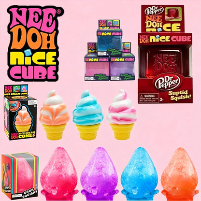 2026 Dr Pepper Nice Cube Squishy Toy Stress Relief Toy,Soft Squeeze Fidget Cube for Kids & AdultsAnxiety Relief Sensory Toy gift
