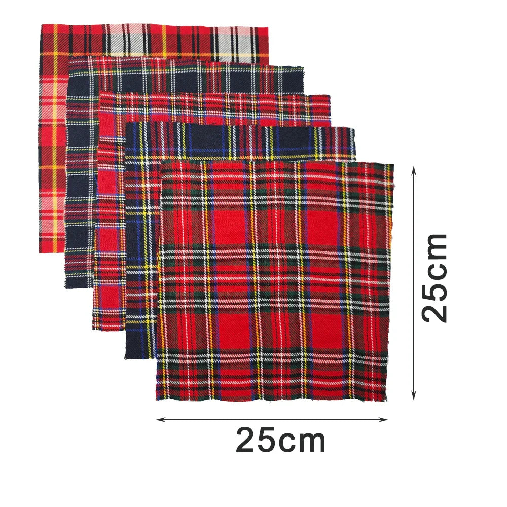 Teramila 25x25cm5-6PC/Lot Polyester-Cotton Plaid Patchwork Printed Cloth Sewing Quilting Fabric Needlework DIY Handmade Material