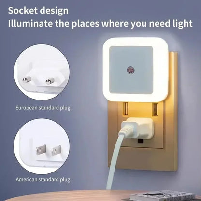 1/6PCS Wireless LED Night Light Sensor Light EU/UK Night lights Larger Aperture For Children Room Bedroom Decoration Lighting