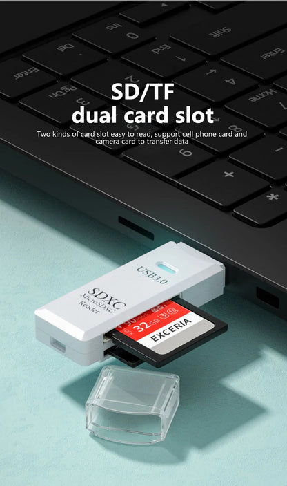 2 in 1 USB 3.0 Card Reader Micro TF sd card Reader usb adapter High Speed Cardreader TF Memory card For PC Laptop Accessories