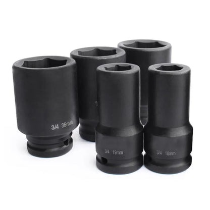80mm Long 3/4 Inch Drive Impact Hex Socket 6 Point 17mm 18mm 19mm 20mm 21mm 22mm 23mm 24mm 25mm 26mm 27mm 28mm 29mm To 55mm