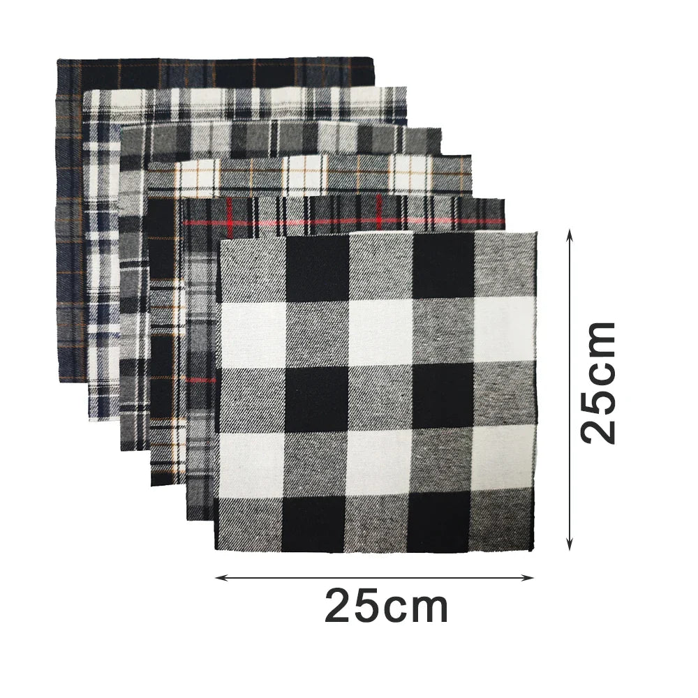 Teramila 25x25cm5-6PC/Lot Polyester-Cotton Plaid Patchwork Printed Cloth Sewing Quilting Fabric Needlework DIY Handmade Material