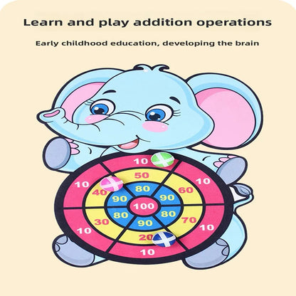 1set- Dart Board for Kids with 3 Sticky Balls Indoor Outdoor Sport Party Games Cartoon Animal Dart Board Toys Christmas Gift