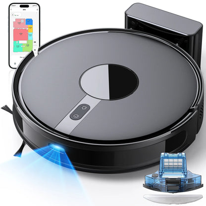 Lubluelu 6500Pa Sweeping Robot Vacuum Cleaner with Mapping Self Collection Dust App Control Dragging Cleaning Sweep Floor for Home Office