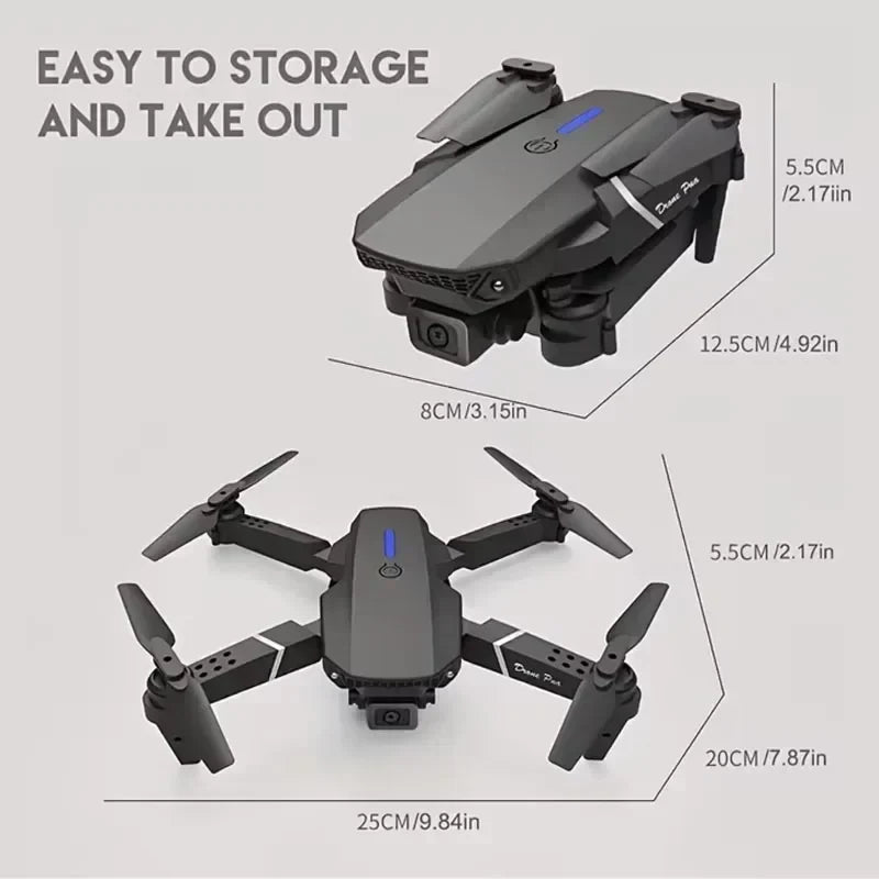 2026 New E88 Professional HD Dual Camera 4K RC Drone Wide Angle Camera Foldable Helicopter Quadcopter Aircraft Kid Gift Toys